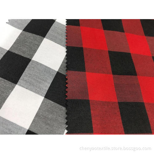 T/C(48%Cotton52%Polyester)Twill Yarn-dyed Plaid Fabric